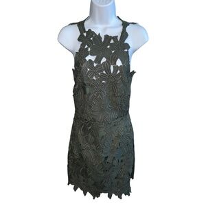 Women's Saylor Free People Lace Cut Out Mini Green Dress - S